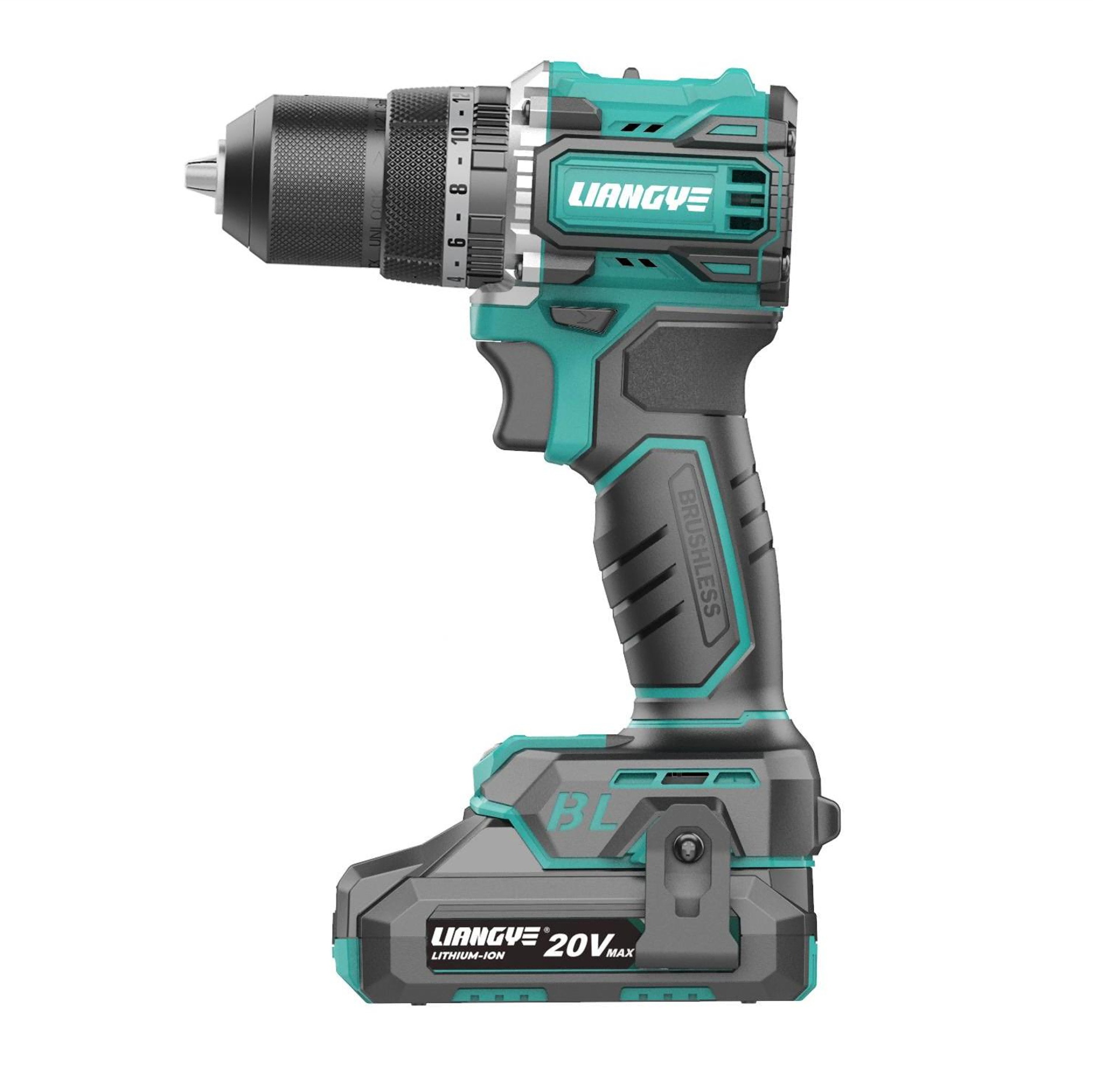 Cordless hammer drill hardware and settings display